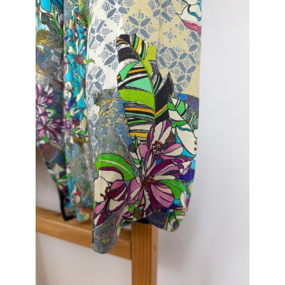 Johnny Was Reversible Fuzzy Floral Hooded Open Front Jacket Women’s XL Artwear - Picture 9 of 13